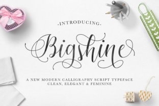 Bigshine Font: Modern Calligraphy for Handmade Products